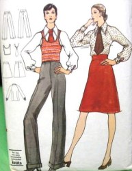 8404 VOGUE CUFF PANTS,TIE,SHIRT,TOP,SKIRT 70s PATTERN 12